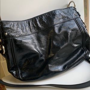 Coach black leather crossbody/shoulder bag